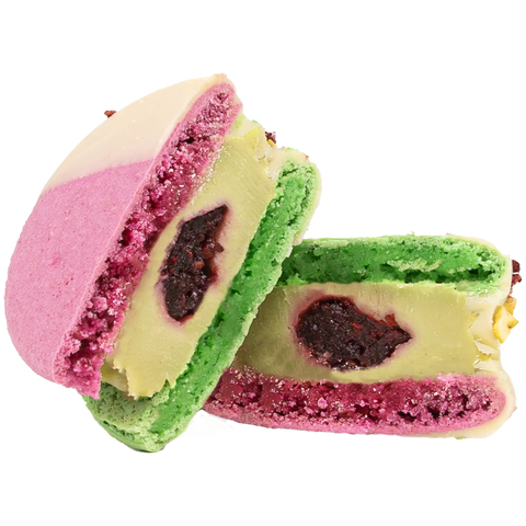 Raspberry Pistachio Macroron